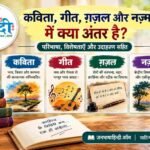 कविता, गीत, ग़ज़ल और नज़्म में अंतर